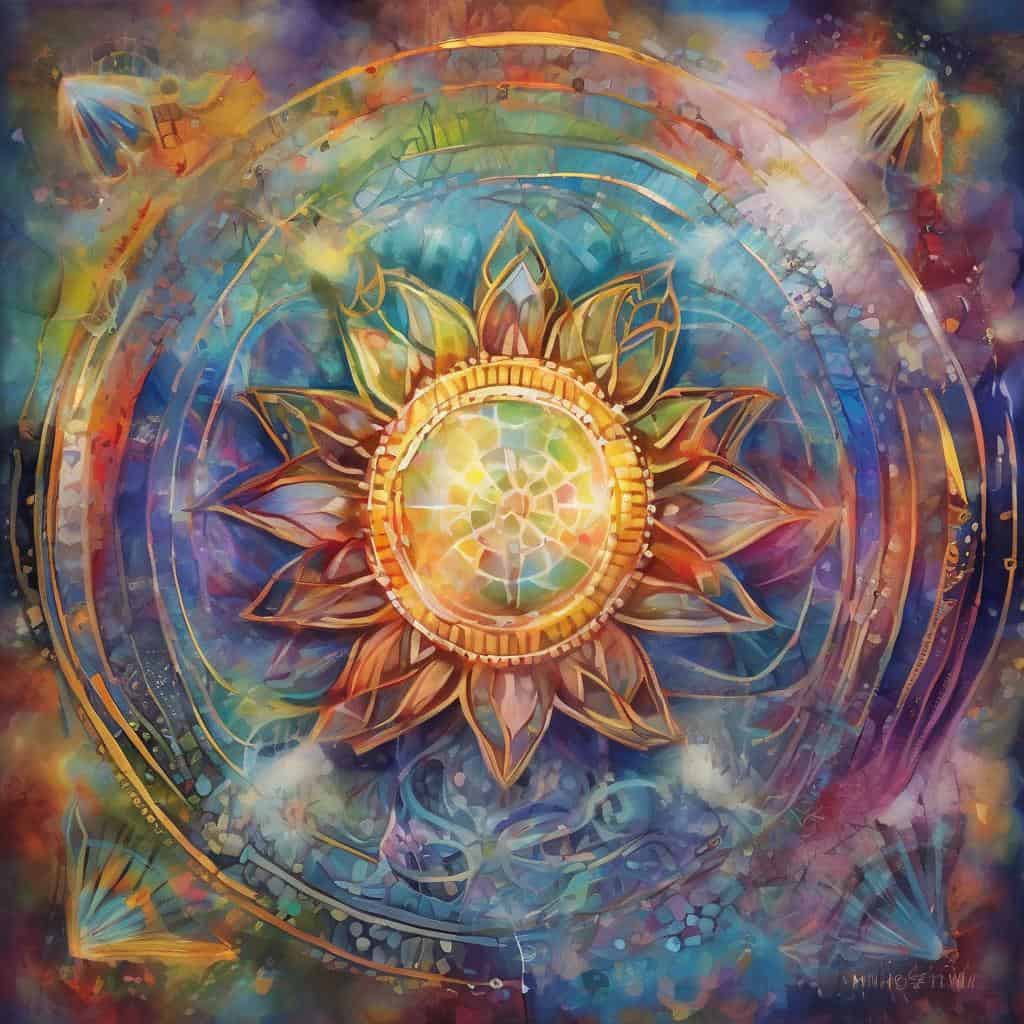 Αύρα καθαρού φωτός και αρμονίας με πολύχρωλα μοτίβα και λουλούδια εσωτερικής γαλήνης.